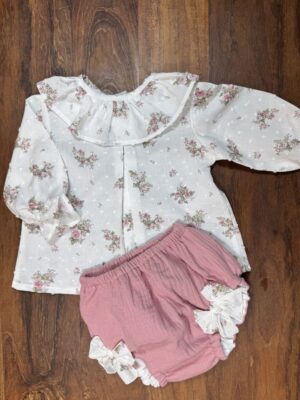 Blusa plumeti estampado rosa